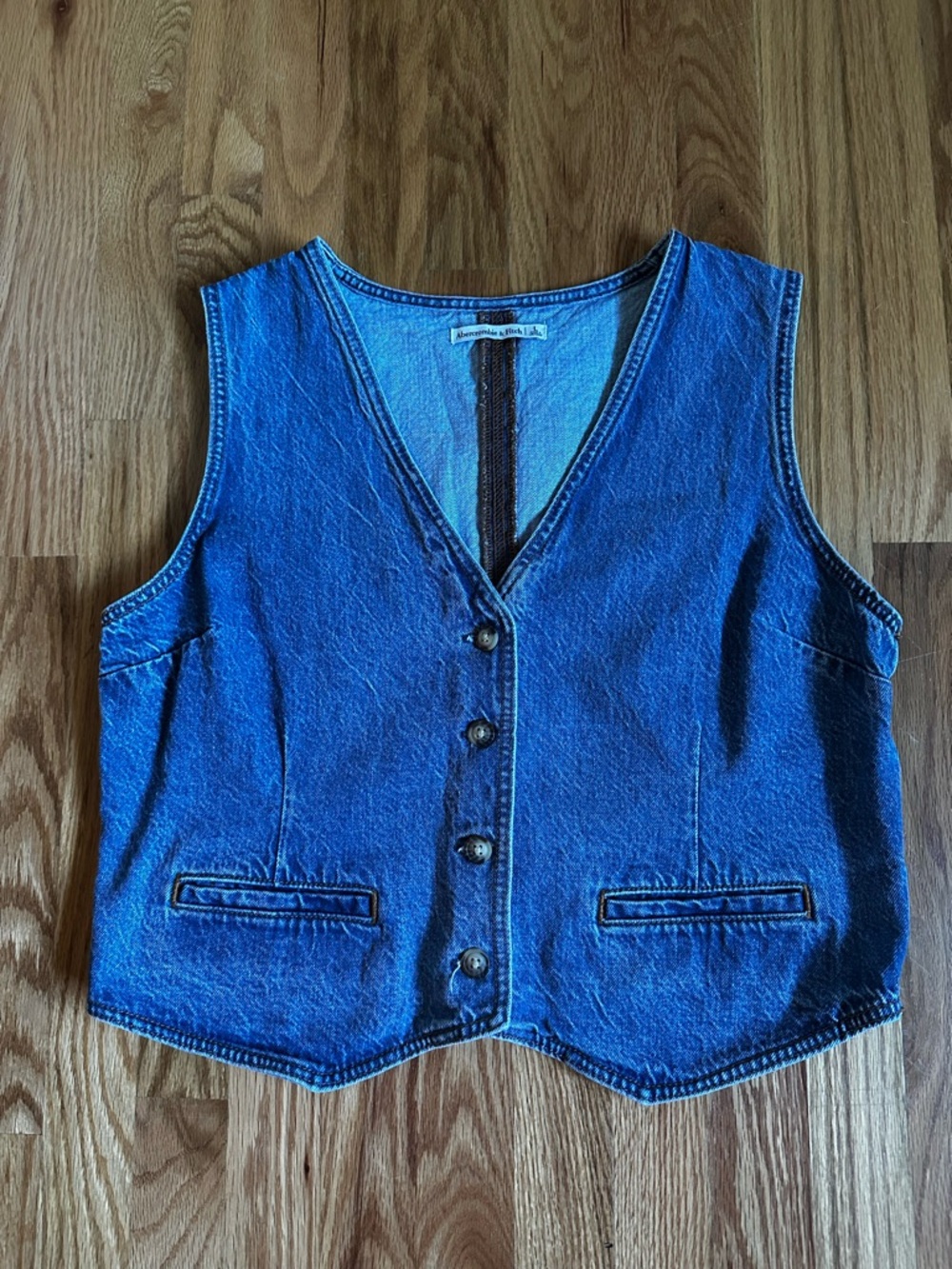 Abercrombie + Fitch Denim Button Front Vest